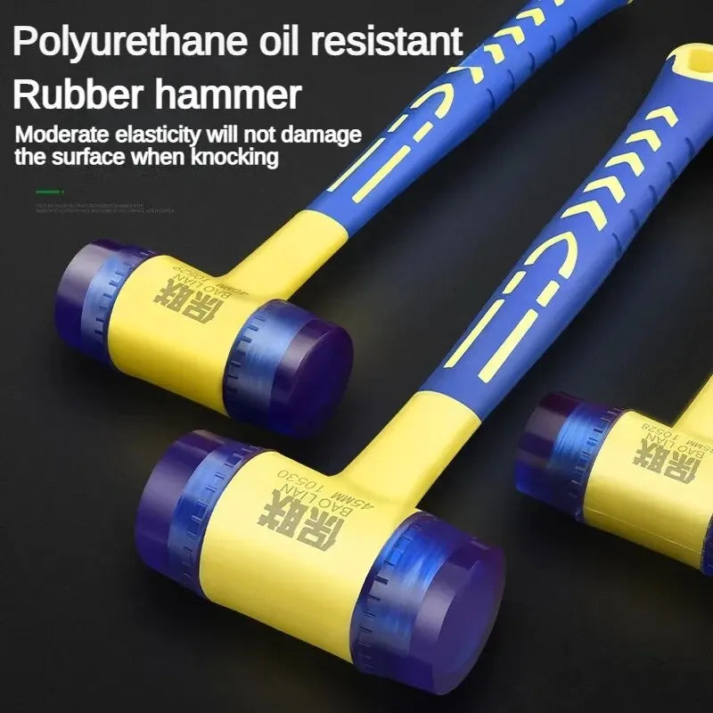 1 Double Headed Installation Hammer, 25mm  Rubber Hammer with Rubber Handle, Detachable Insulated Installation Hammer - Shoppiline