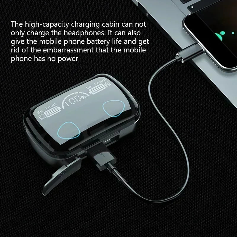 New Bluetooth Earphones Handfree LED Dispay Headphones Bluetooth Music Wireless Earbuds Waterproof Headset For smartphones