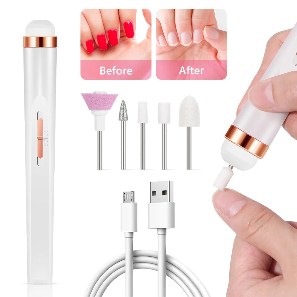 YIKOOLIN Lime à Ongles Électrique Portable avec 4 Vitesses Coupe-Cuticules Outil de Manucure et Pédicure à Piles