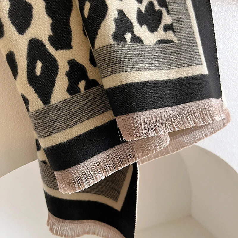 Clearance_New 2024 Women Scarf Luxury Autumn Winter  Warm Vintage Leopard print Scarve Pashmina Mujer Femme Foulard Bufanda_Cont