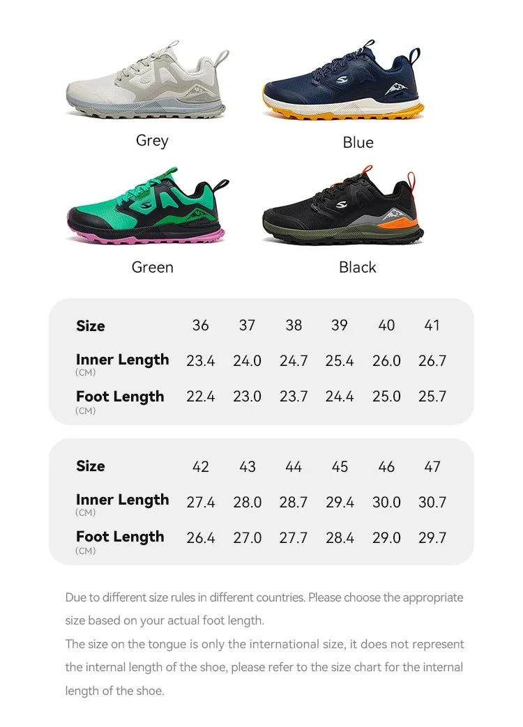 HOBIBEAR Unisex Hiking Sneakers Lace-Up Walking Shoes Outdoor Travel Artificial Leather Sneakers - Shoppiline