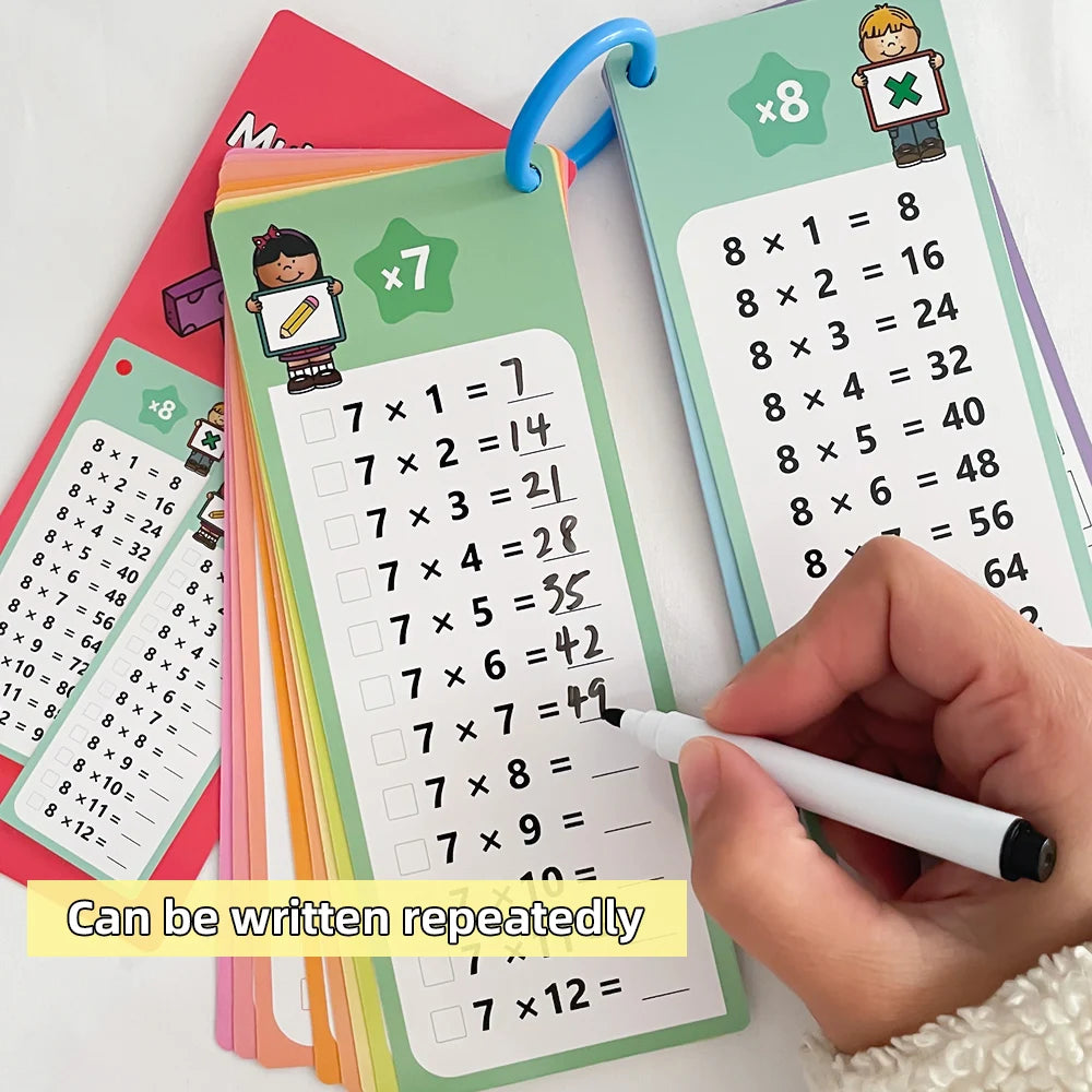 0-12 Multiplication Charts, Times Table Cards, Self Check Math Learning Tool, Montessori Mathematical Training, Teaching Aids