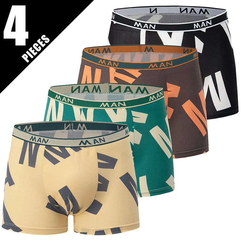 Ensemble de 4/10 boxers pour hommes, décontractés et à la mode, shorts de sport élastiques pour jeunes grandes tailles et cyclistes.