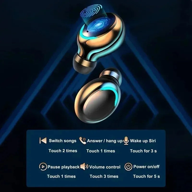 Multifunctional F9 Bluetooth Headset Hands-free Touch Waterproof 9D Stereo Bass Sports Headset for all smart phone