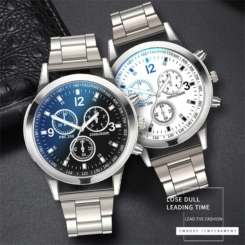 Mode Herren Edelstahluhren Luxus Quarz Armbanduhr Uhr Herren Business Casual Uhr Relogio Masculino