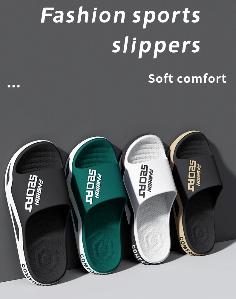 Men's Summer Fashion Slippers for Home ,Soft Soles, PVC Durable Material, Outdoor Sports and Leisure Beach Shoes for Couples