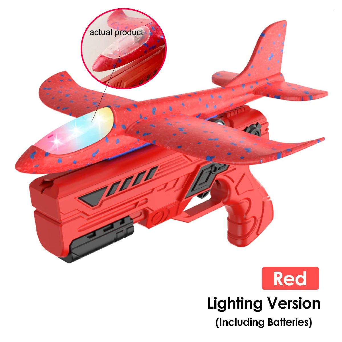 Kids Foam Aircraft 10M Launcher Catapult Glider Aircraft Gun Toy Children's Outdoor Game Soft Bullet Gun
