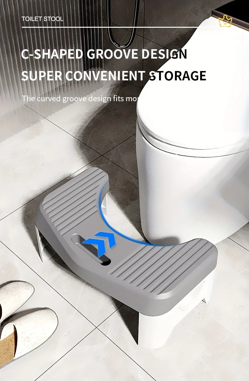 1Pc Toilet Stool for Bathroom, Comfort Toilet Stool for Adult Kids Pregnant Women, Squatting Aid Footstool, Anti Slip Thickening