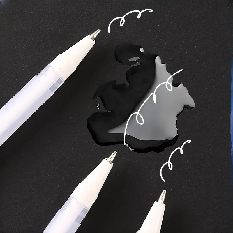 5x weiße Gelly Roll Gelstifte 0,8 mm Textmarker Kunstzeichnung Malstift Journaling weiße Tinte Linienstifte Schulbedarf