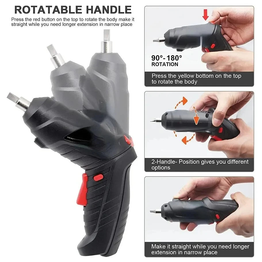 47 PCS 3.6V Electric Screwdriver Set 1800mAh Battery Powered Portable Cordless Electric Screwdriver Household Maintenance Power - Shoppiline