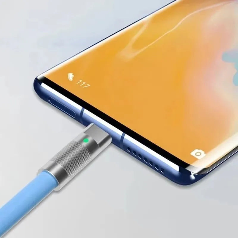 120W 6A Cable  Super Fast Charge PD Type C Liquid Silicone Cable 1M 1.5M 2M Cable C To C Quick Charger Cable for Xiaomi iPhone