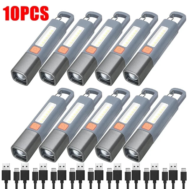 LED XPE Mini Portable Torch Super Bright COB Side Lights Zoomable Waterproof Outdoor Fishing Hunting Camping Flashlight