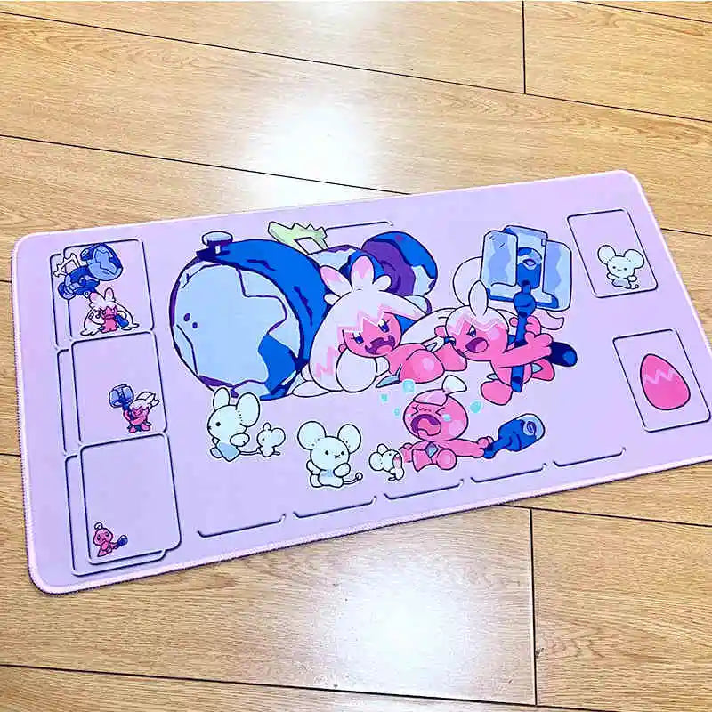 600X300X2Mm PTCG Trainer Nessa Iono Board Game Card Mat Tinkaton Waterproof Rubber Table Mat Anime Single Battle Table Pad - Shoppiline