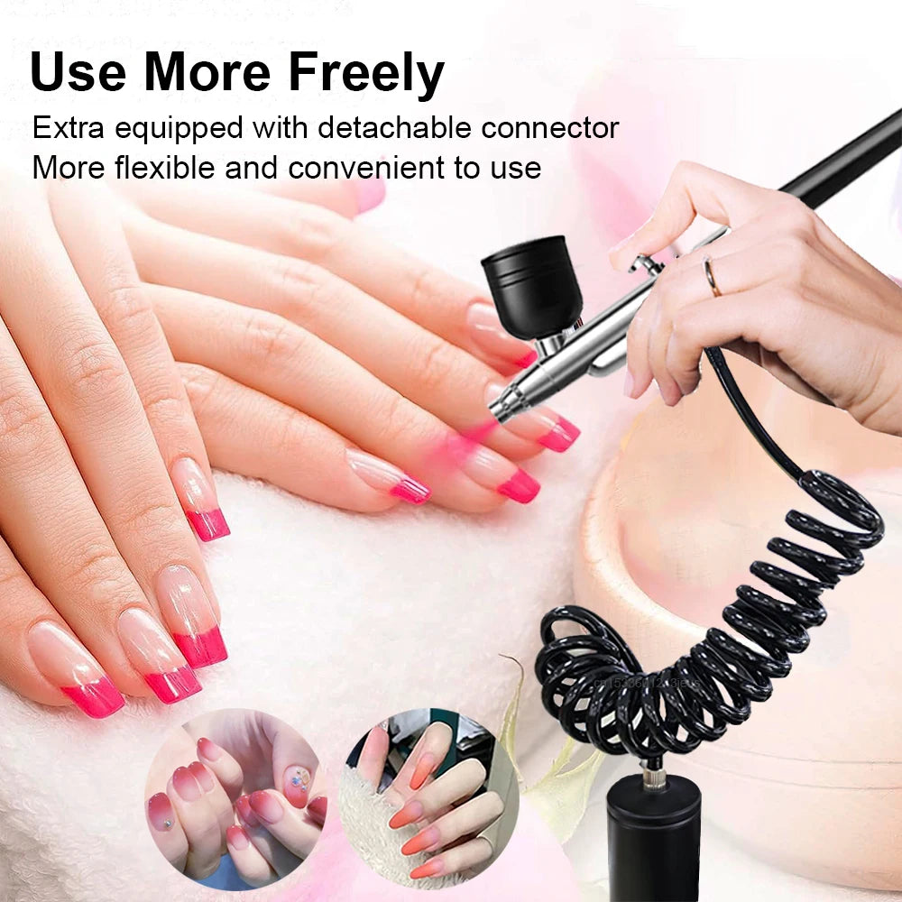 Airbrush Nail with Compressor Portable Air Brush with Compressor For Nails Art Cake Painting Craft Airbrush Nail Art Compressor - Shoppiline