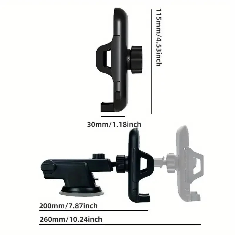 360° Rotatable Car Phone Holder Universal Windshield Suction Cup & Air Vent Mount Stand for Cellphone Stable Car Phone Bracket