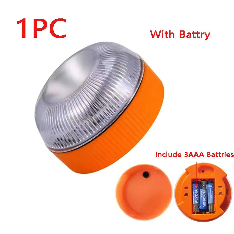 Waterproof LED Warning Beacon, Magnetic Emergency Strobe Light for Forklift, Truck, School Bus, Construction Vehicle, Roadside B