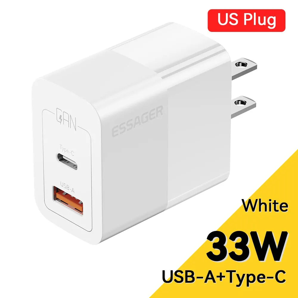 Essager USB C Charger 33W GaN Type C PD Fast Charging For iPhone 14 13 12 11 Pro Max XS 8 P For iPad Pro Air iPad Mini - Shoppiline