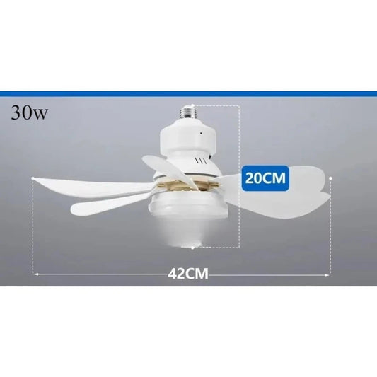 LED 30W Ceiling Fan Light E27 with Remote Control for Dimming Suitable for Living Room Study Household Use 85-265V 선풍기 - Shoppiline