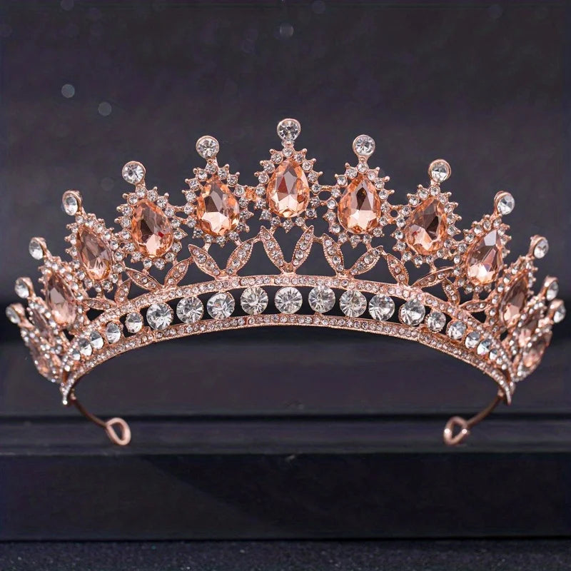 Baroque Vintage Crystal Tiaras And Crowns Rhinestone Queen Pageant Prom Diadem Crown Bridal Wedding Hair Accessories Jewelry