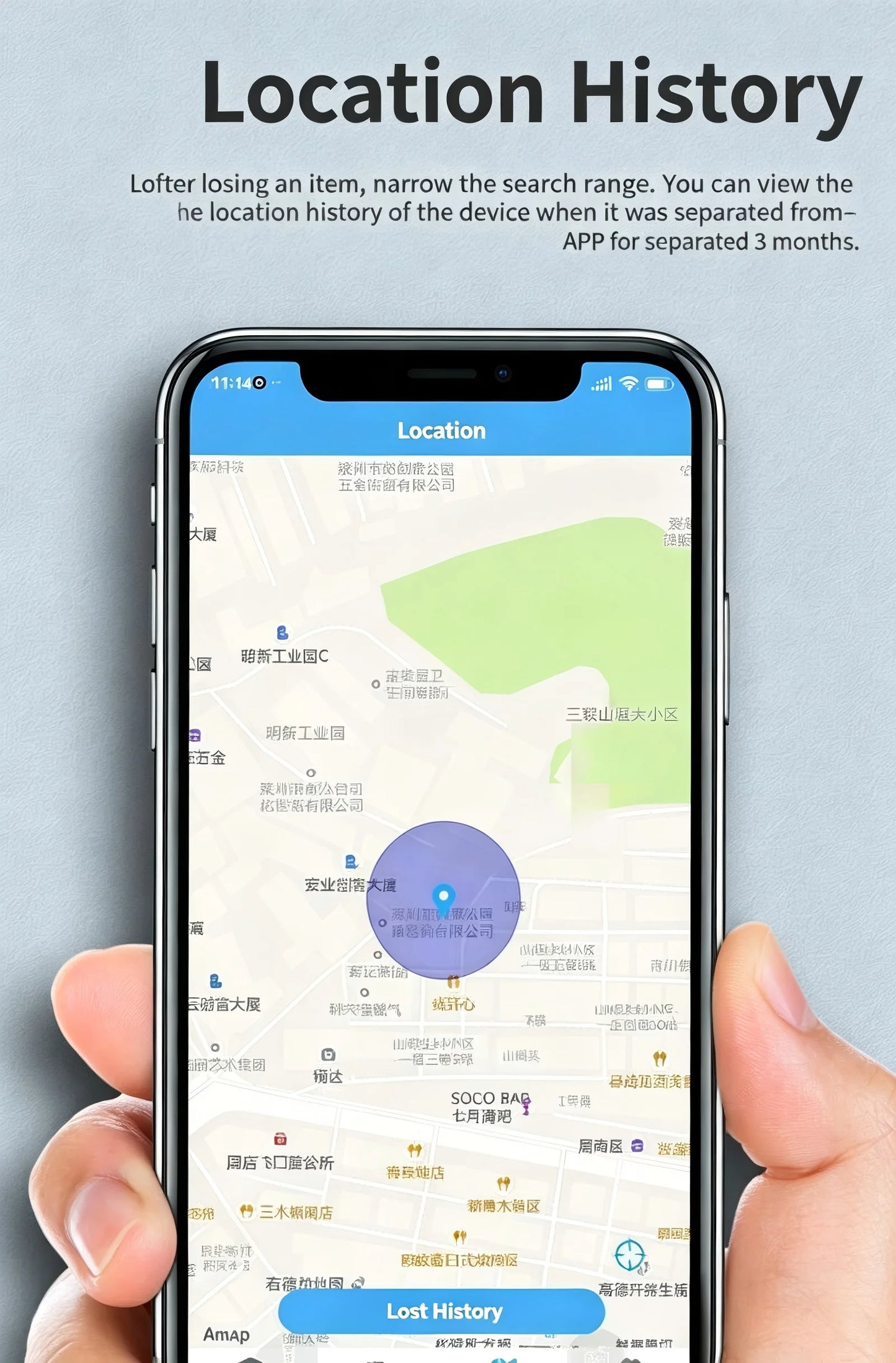 Dual OS Bluetooth Anti-Lost Tracker, Compatible with iOS Find My & Android, Sound Alarm Locator for Keys Phones & Personal Items