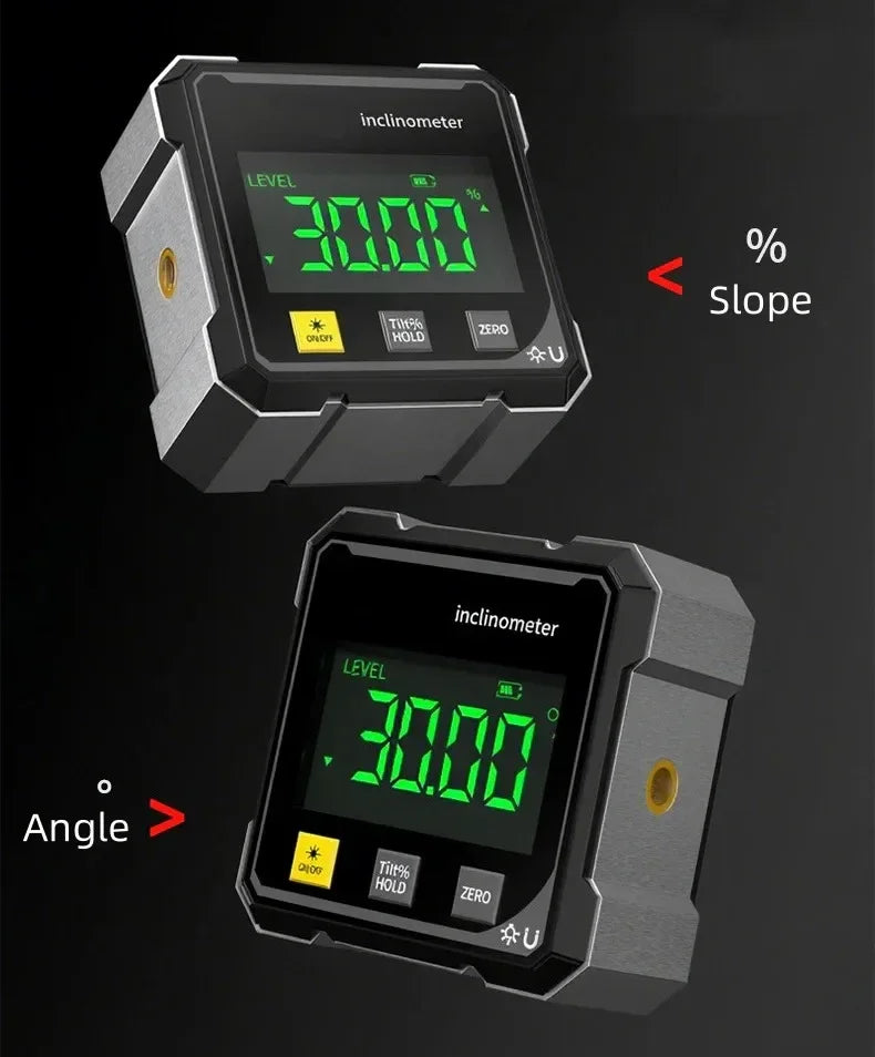 NEW 2-Side Magnetic Digital Angle Gauge With Laser Electronic Protractor Horizontometer Inclinometer Angle Ruler Slope Measuring