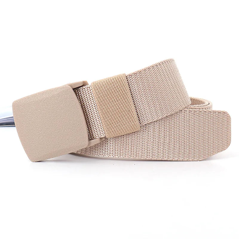 38mm Tactical Waist Belt Unisex Lightweight Weave Fabric with Plastic Buckle for Airport Security Men Women Camouflage Style