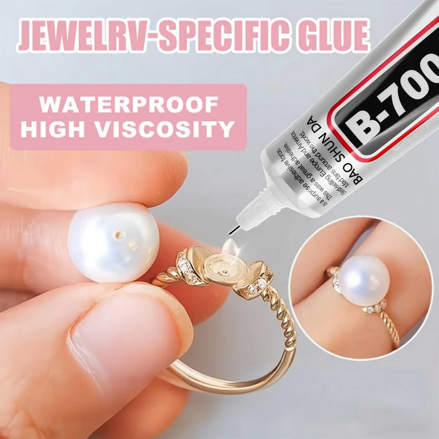 JXVX B7000 Glue Clear with Precision Tip, Bedazzling Glue, Rhinestone Glues, Craft Glues, Jewelry Making, Nail Art, DIY, Makeup.