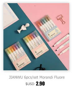JIANWU 12Pcs/set 0.35/0.5mm Simple STYLE gel pen Black ink for student writing creative Neutral Pen Press School Supplies kawaii