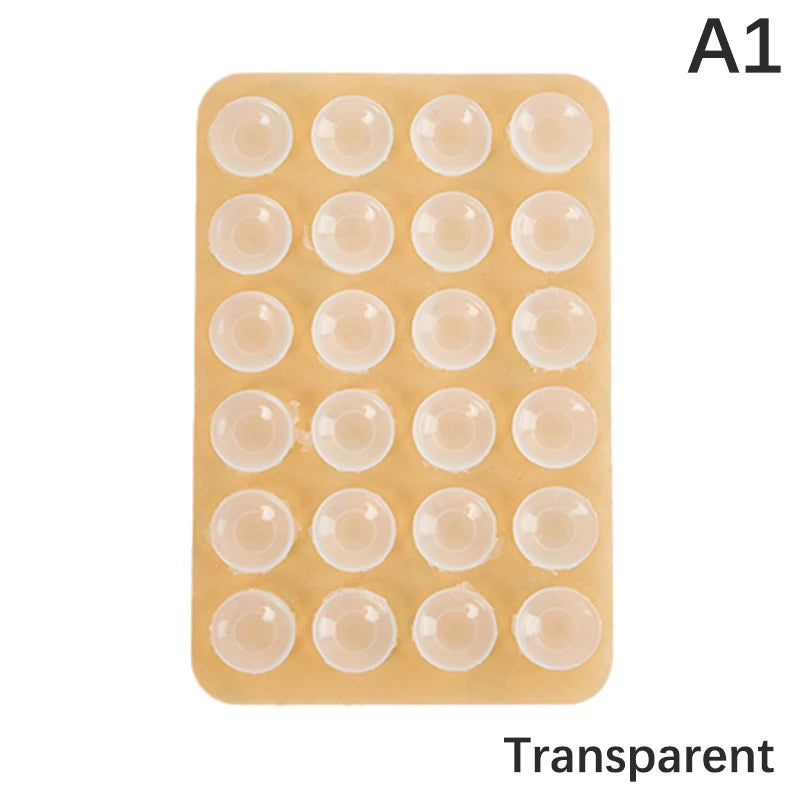 Double Side Silicone Suction Pad For Mobile Phone Fixture Suction Cup Backed Adhesive Silicone Rubber Sucker Pad For Fixed Pad