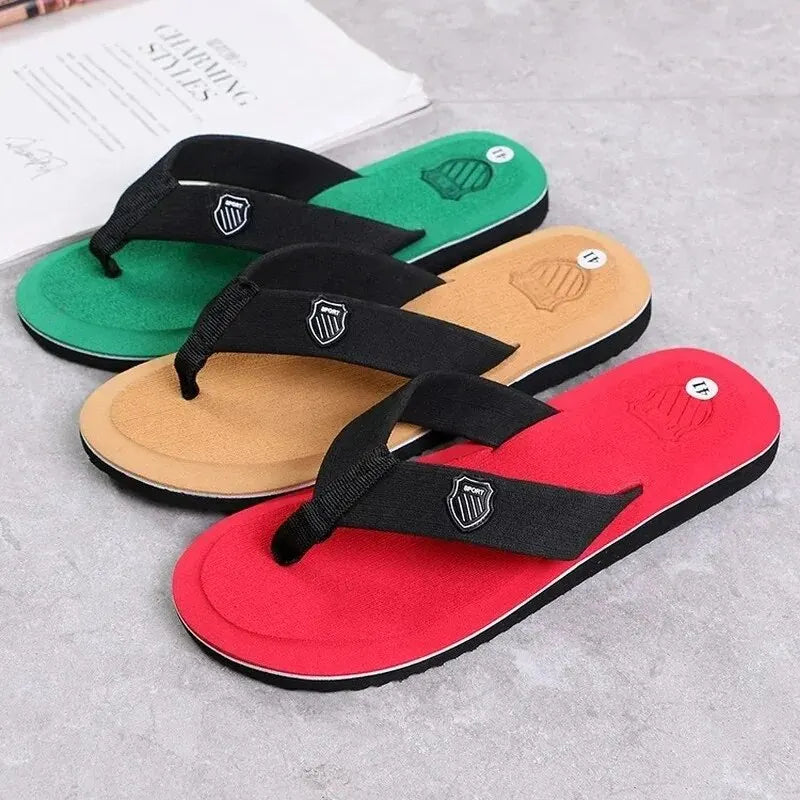 Summer Slippers Men Flip Flops Beach Sandals Non-Slip Casual Flat Shoes 2023 Slippers Indoor House Shoes For Men Outdoor Slides