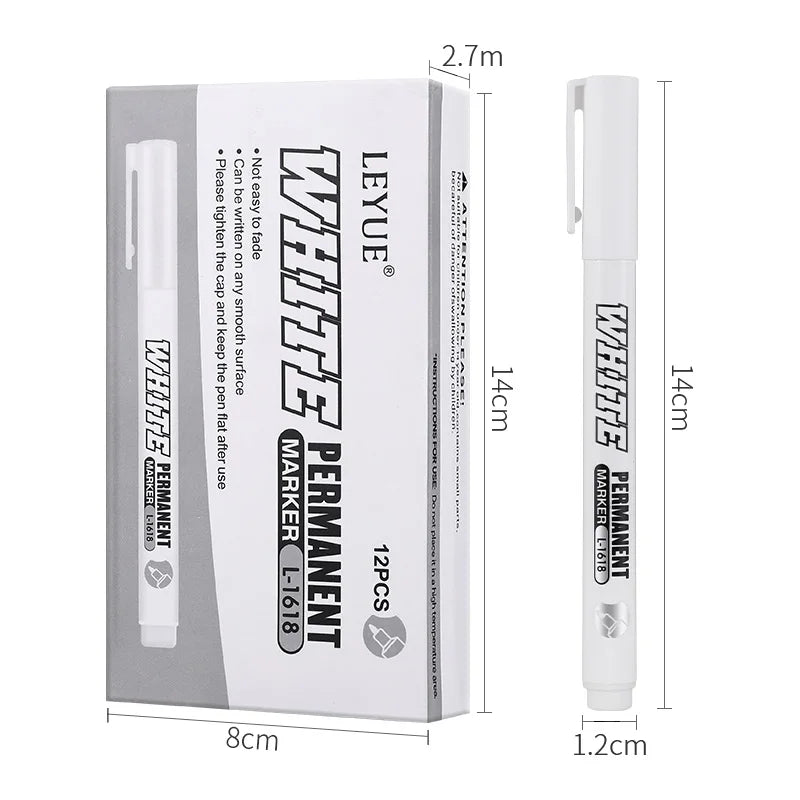 Nouveau 1/2/3PCS Marqueur Métallique Étanche Peinture Blanche Permanente Stylo Lavage Art Peinture Graffiti Stylos Tissu Bois Cuir Marqueur 1MM
