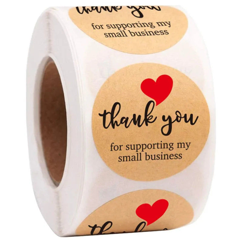 500 Pcs Baking Kraft Paper Heart Shape Labels for Packaging, Envelope Seals, Small Business, Wedding, Birthday, Party Gift Wrap