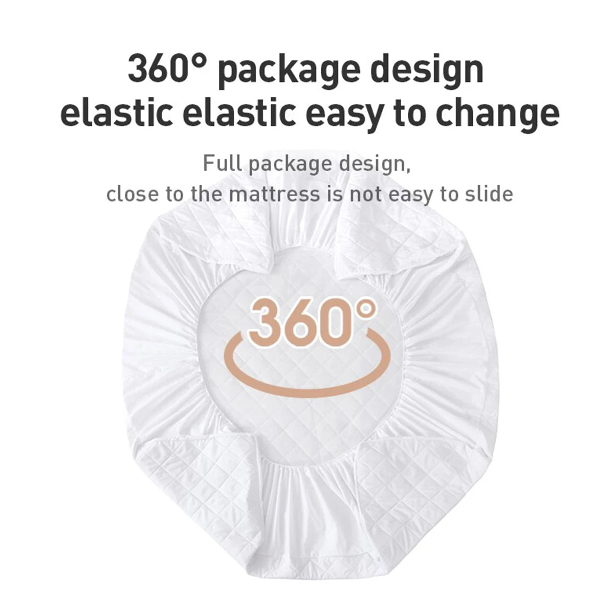 Waterproof Throw Mattress Cover Bed Fitted Sheet Mattress Protector Single/Double/140/160 Muti Size  Gray/White - Shoppiline