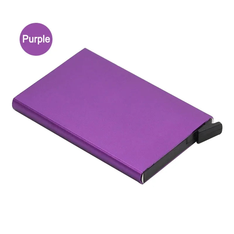 Small and Practical Pop Up Minimalist Smart Wallet Thin Slim RFID Credit Card Holder for Men Women Metal Purse Mini Wallets