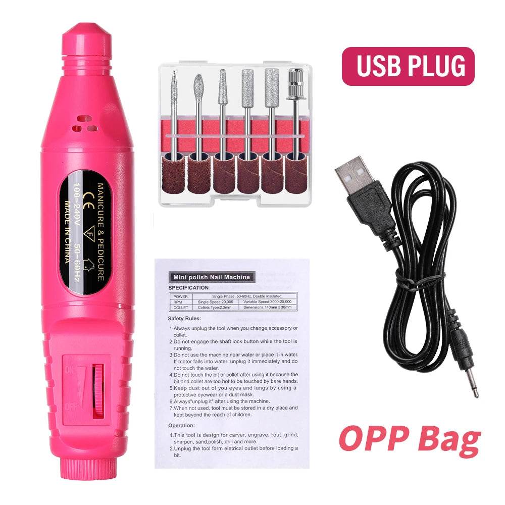 Professional Nail Drill Machine Set Remove Nail Sander Gel Polish Remover Tools Driller Manicure Nail Accessories Nail tools