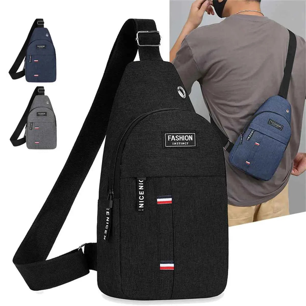 HOMEFISH Chest Bag Men's One Shoulder Crossbody Bag Large Capacity Outdoor Sports And Leisure Fashion Small Shoulder Bag Large