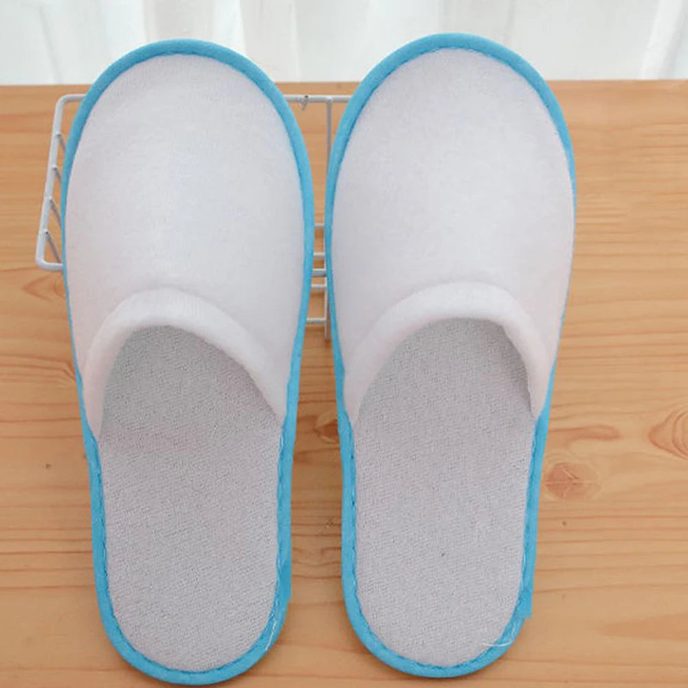 10Pair Lot Hotel Slippers Men Womens random color Velvet Travel Disposable Cotton Home Hospitality Shoes Cheap SPA Guest Slides - Shoppiline