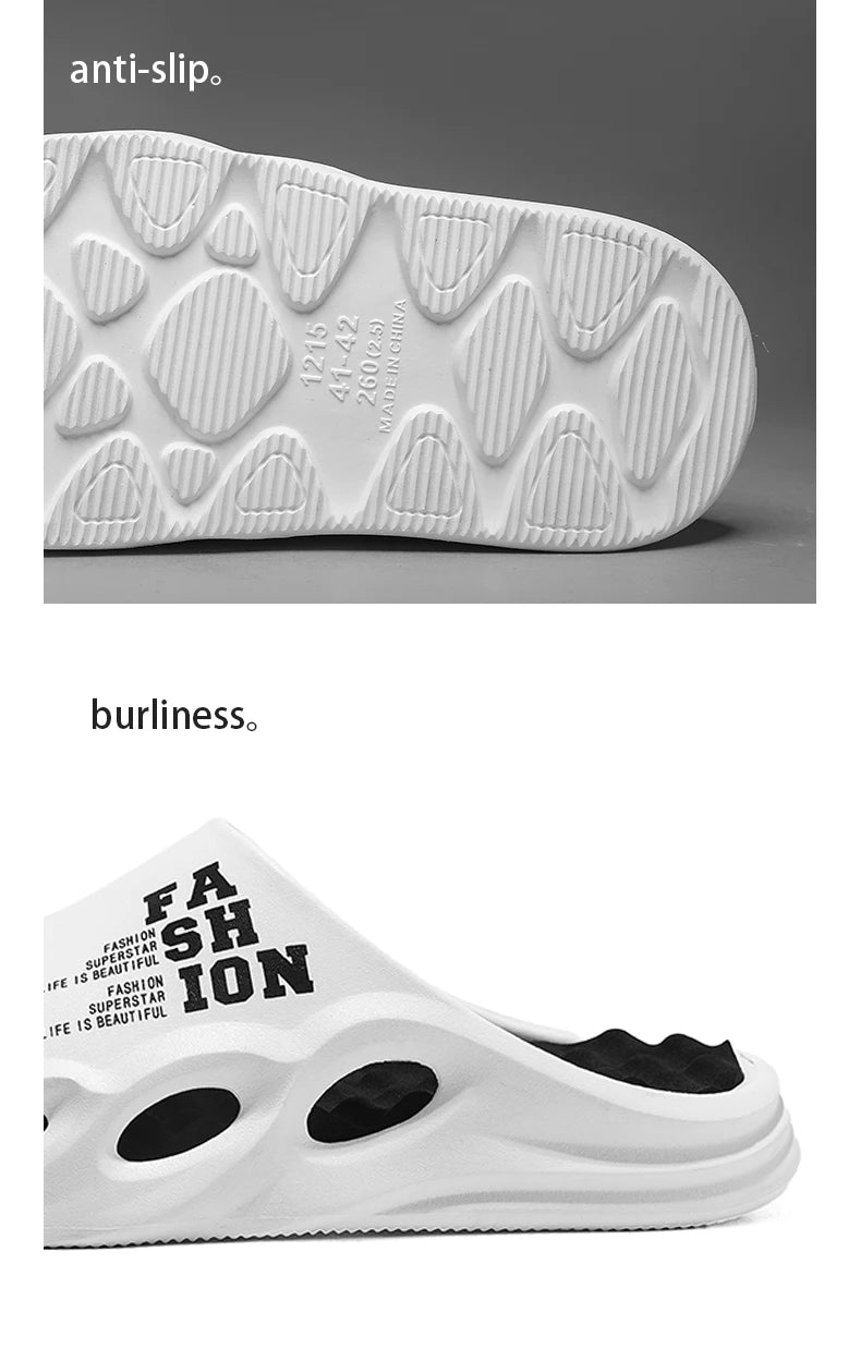 Men Fashion Massage Slippers Indoor/Outdoor Sandals Beach Flip Flop Thick Sole Male Slides Summer Non-Slip Men Shower Slippers - Shoppiline
