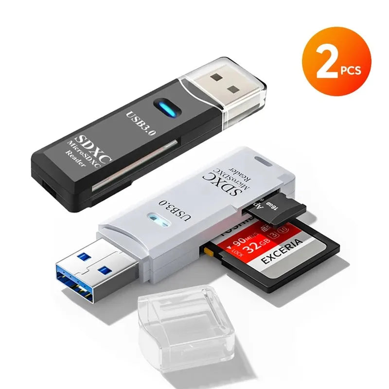 2-in-1 USB3.0/2.0 Card Reader USB3.0 To SD TF Memory Card Reader USB Flash Drive Cardreader Adapter For PC Laptops Accessories