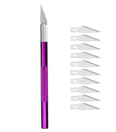 Engraving Cutter with Blade Metal Handle, Craft Carving, Sculpture Paper, Non-Slip Knife, DIY Repair, Leather Tools