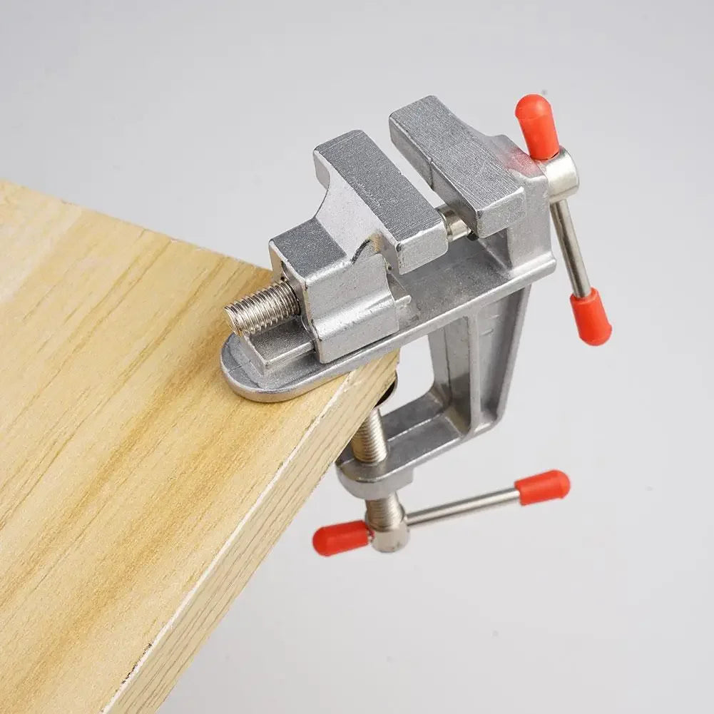 1pc Mini Workbench Vise with 3.5" Aluminum Jaw - Multi-Functional Precision Clamp for Jewelry, Woodworking & DIY Projects