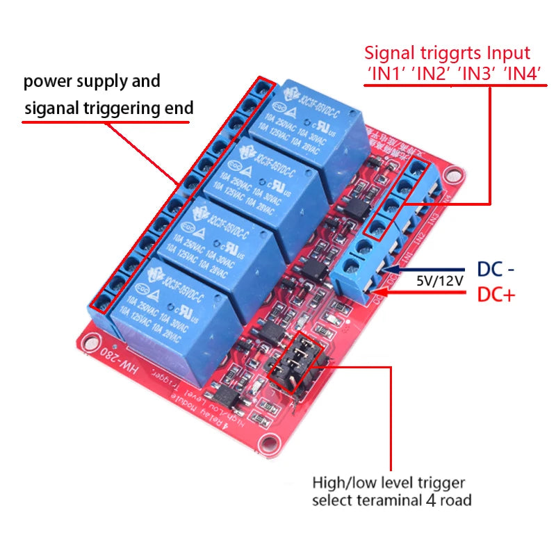 High/Low Level Trigger Relay Module 1/2/4/8 Channel 5V12V24V Home Intelligent Control Module With Optocoupler Isolation Output