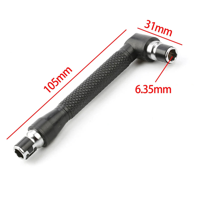 Black L type 1/4 hexagon screwdriver bit 90 °  double-end handle 6.35mm wrench tool