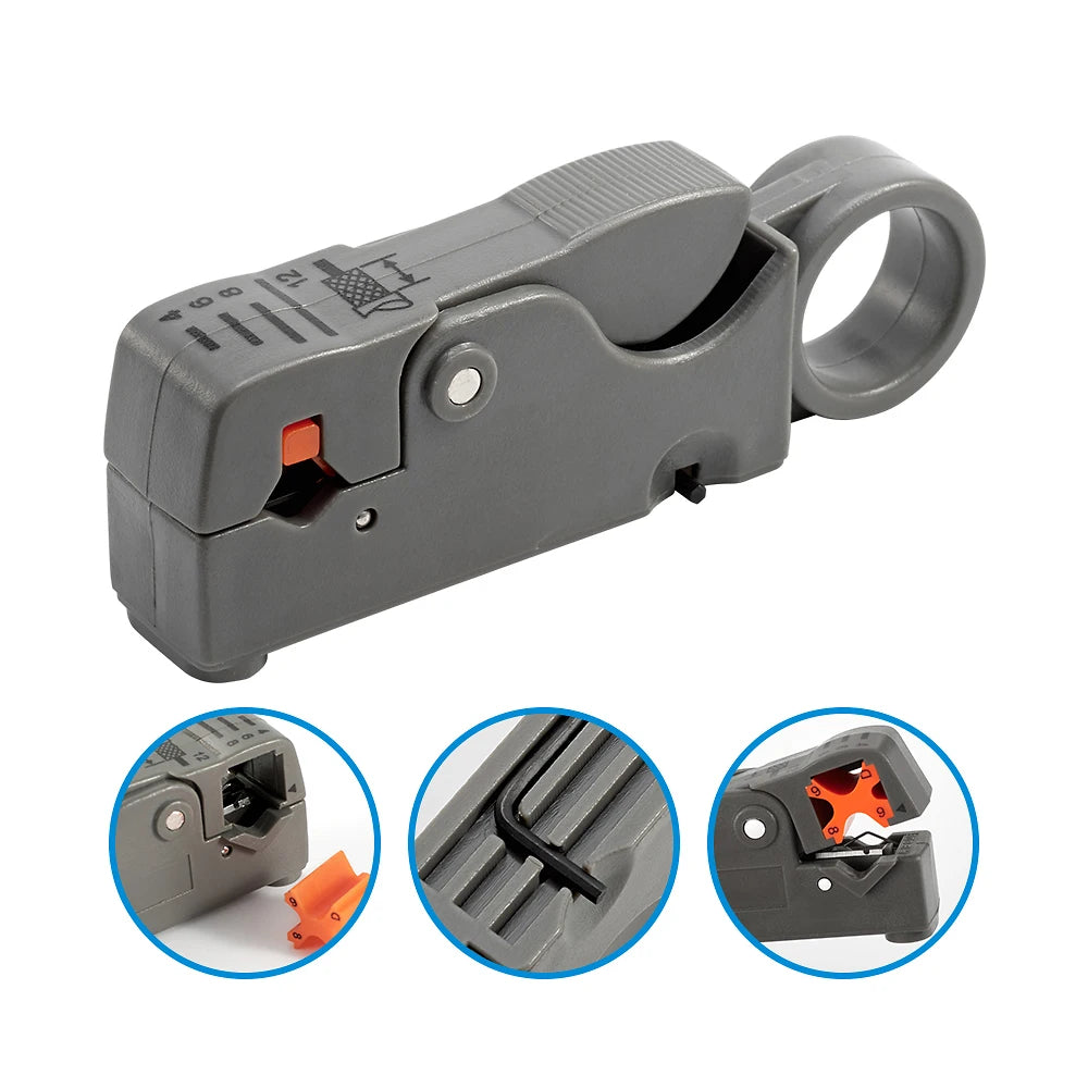 1PCS Ethernet Cable Stripper RJ45 Cat5 Cat6 Network Hand Tool Pliers Line UTP FTP Coax Coaxial Cutter Wire Stripping Tool