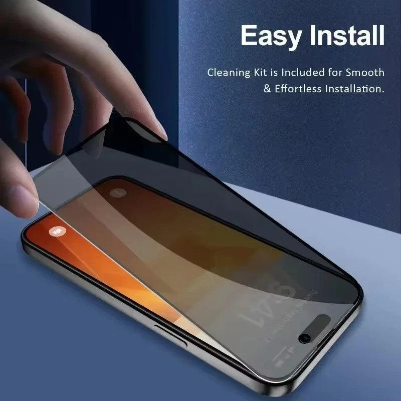 5PCS Anti Peep Privacy Tempered Glass For iPhone 12 13 14 15 Pro Max 16 17 Anti Spy Screen Protector