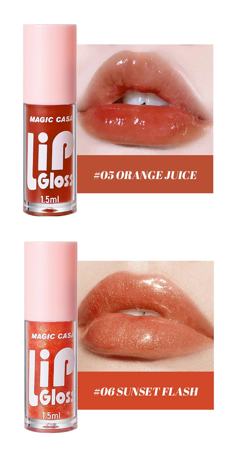 6pcs/set Small bottle Hydrating Jelly Lip Oil long-lasting Moisturizing  smooth shimmering Lip Hydrating Liquid