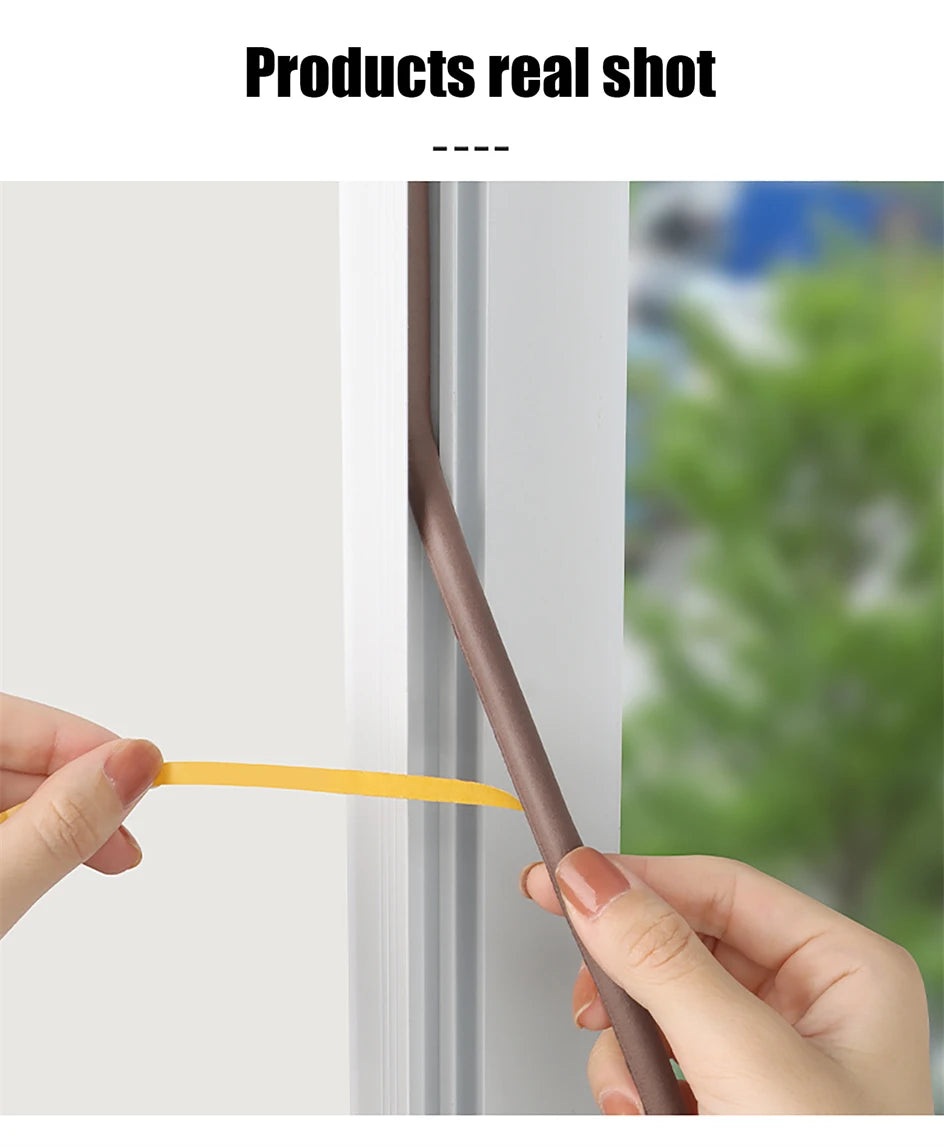 5m/10m Weather Stripping Door Seal Strip Diep Self-adhesive Draft Stopper Tape Window Insulation Noise Rubber Sealing Strip
