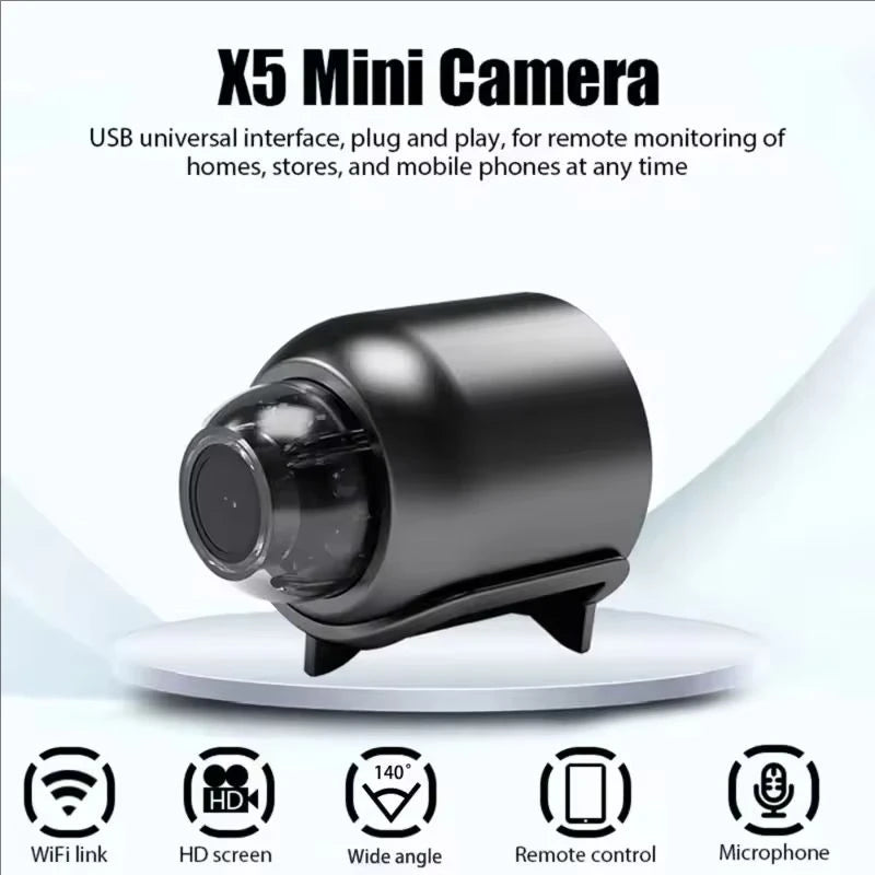 NEW 1080P HD X5 Mini Camera Wireless WIFI Outdoor Indoor Surveillance Camera with Cyclic Recording for Camping Home Security