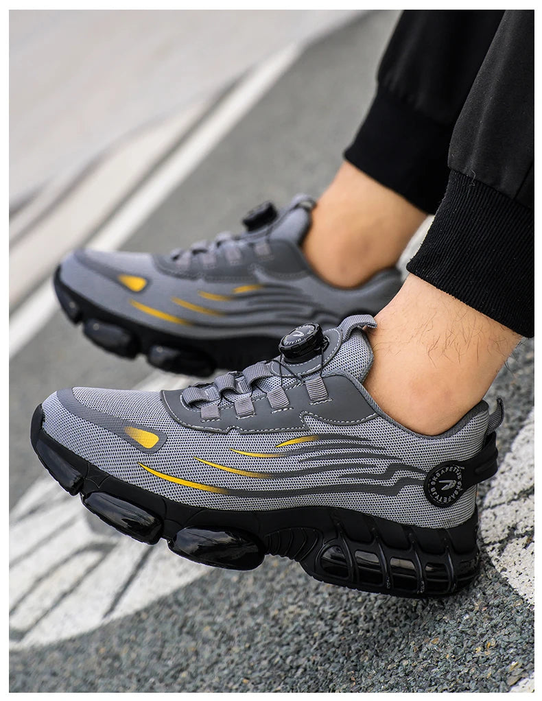 Rotary Buckle Work Safety Shoes For Men and Women Air Soft Sole Lightweight Protective Work Sneakers Men Breathable Boots - Shoppiline