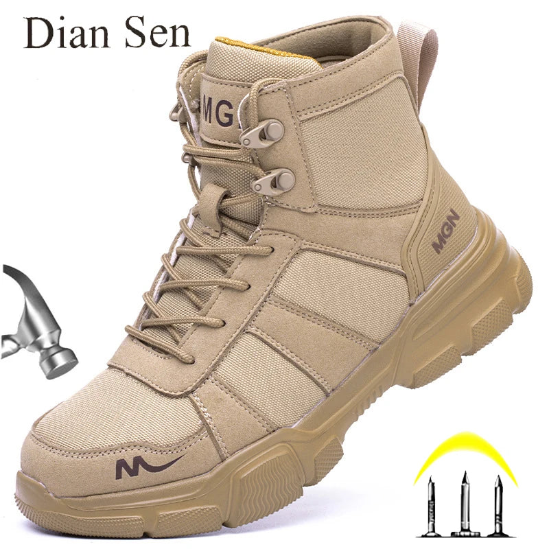 Work Boots Indestructible Safety Shoes Men Steel Toe Shoes Puncture-Proof Sneakers Women Non Slip Work Shoes Male Tactical Boots - Shoppiline